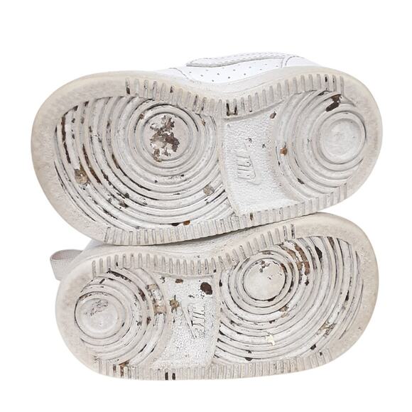 Nike Court Borough Low Top White Leather Sneaker Hook Loop Toddler 3 Basketball - Picture 8 of 8